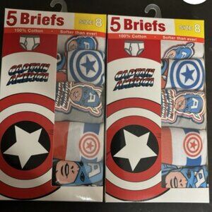 Captain America Boys 10 Pack NWT Brief Size 8